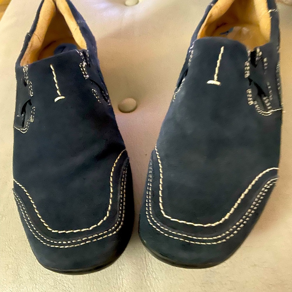 Navy suede shoes. Comfy